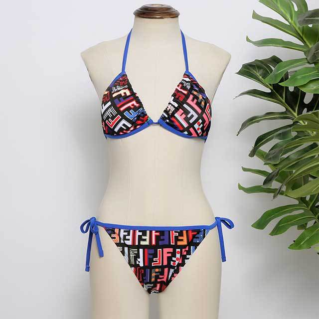 Colorful Letter Print Bikini Set