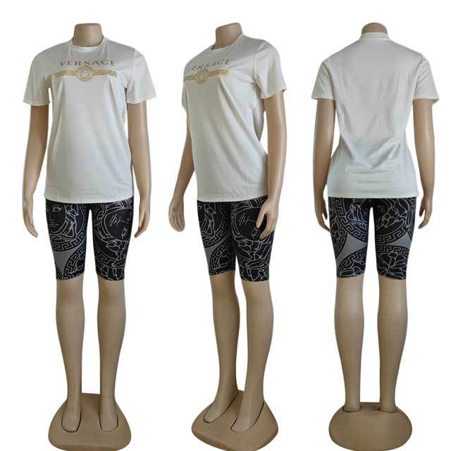 Bronzing Letter Casual Short Set