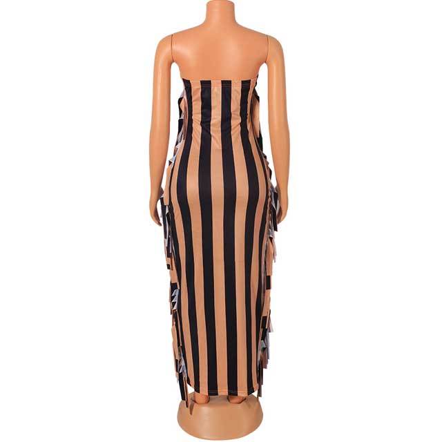 Fringe Tube Maxi Dress