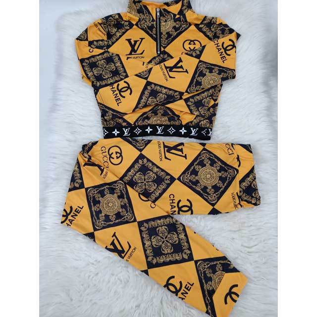Color Block Printed Casual Pants Set