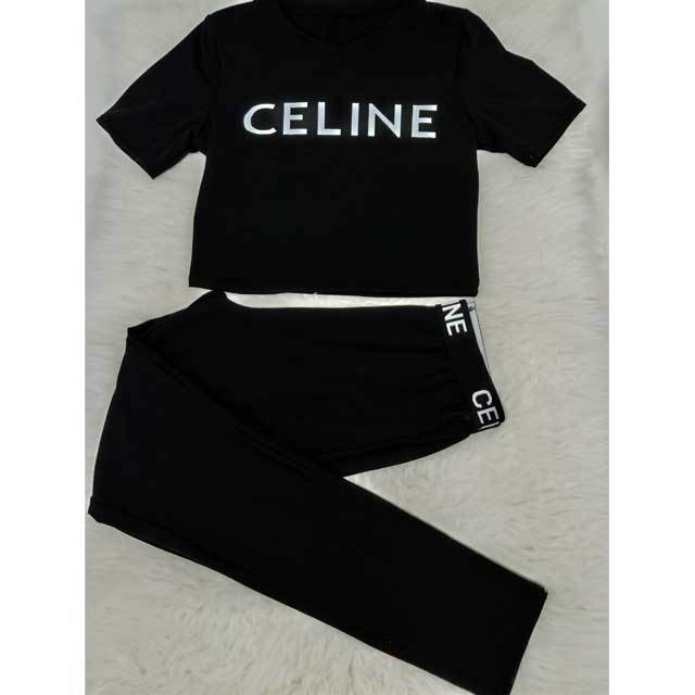 Letter Design Short Sleeve Jogger Set