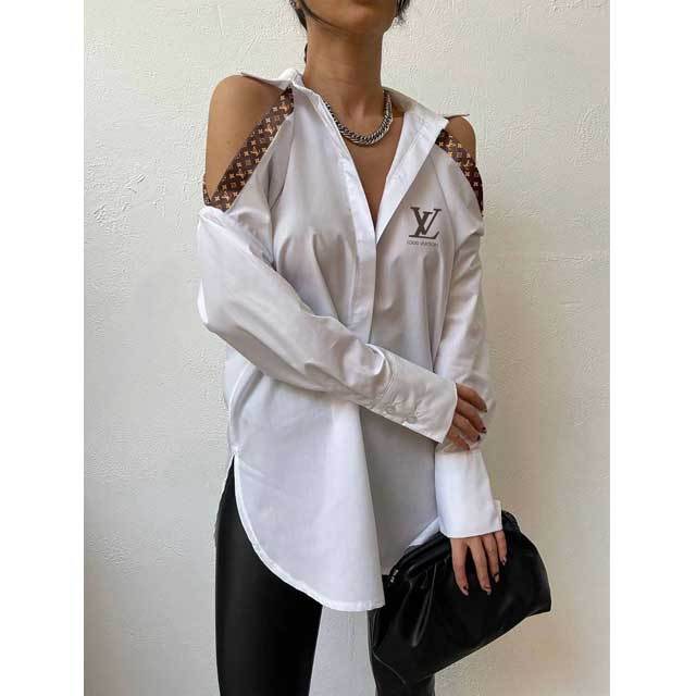 Printed Cold Shoulder Shirt Top