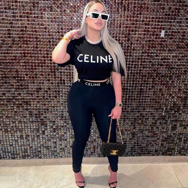 Letter Design Short Sleeve Jogger Set