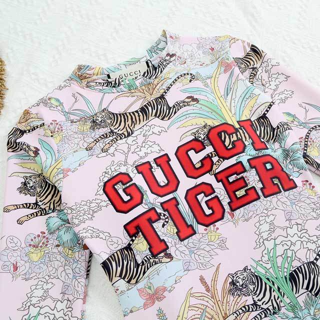 Tiger Print Long Sleeve One Piece
