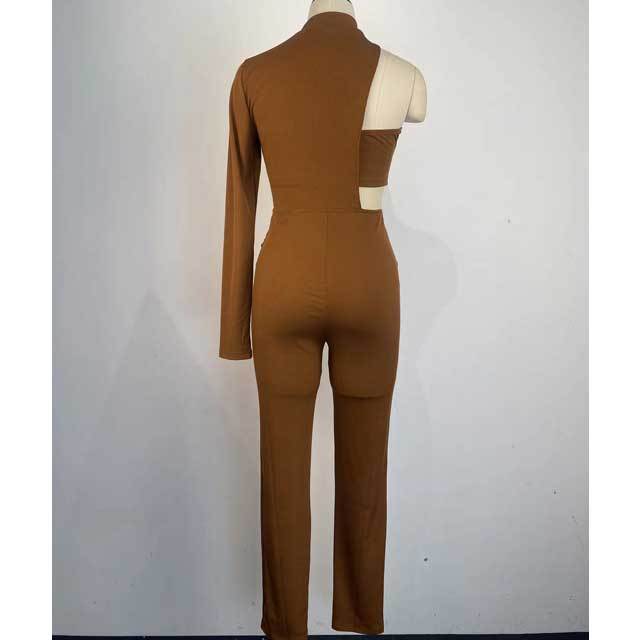 Hollow Out Single Sleeve Jumpsuit