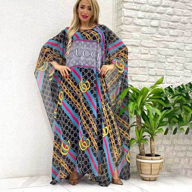 See Through Printed Beach Cover-up Dress