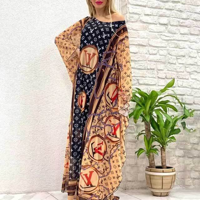 See Through Printed Beach Cover-up Dress