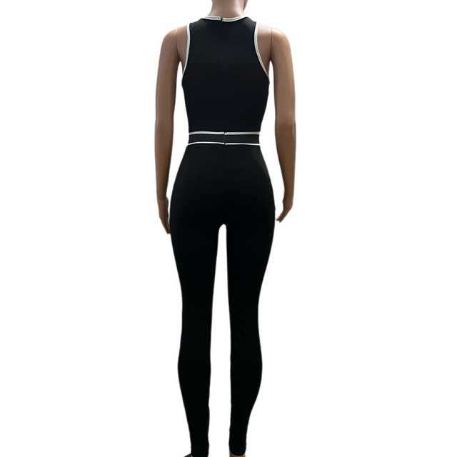 Letter Print Sleeveless Jumpsuit