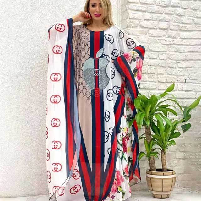 See Through Printed Beach Cover-up Dress