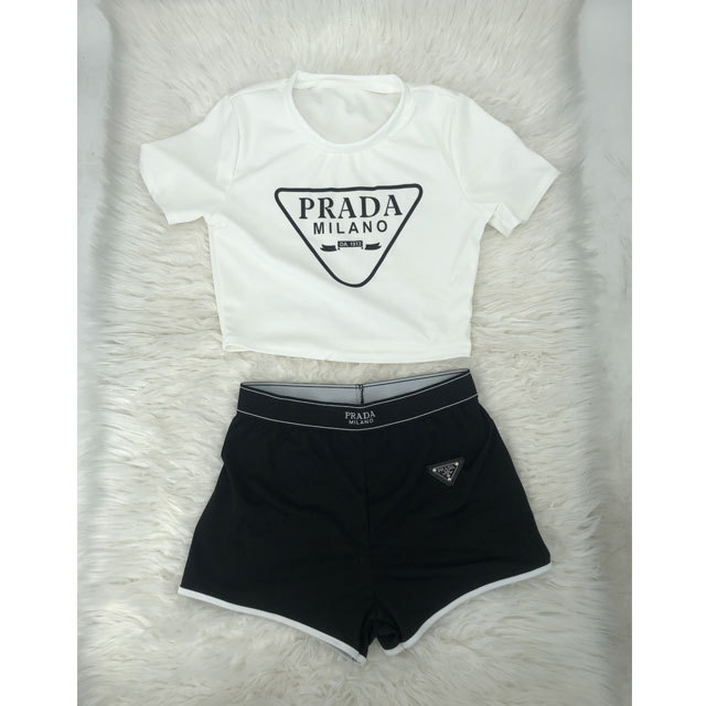 Letter Print Casual Short Set