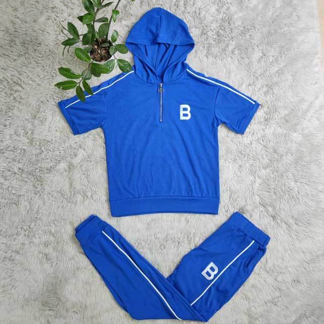 Embroidery Hooded Top Jogging Suit