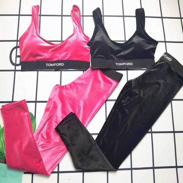 Velvet Bra Top Casual Tracksuit