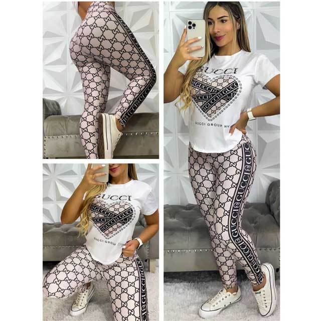Short Sleeve Printed Tracksuit Set