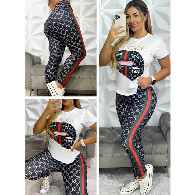 Short Sleeve Printed Tracksuit Set