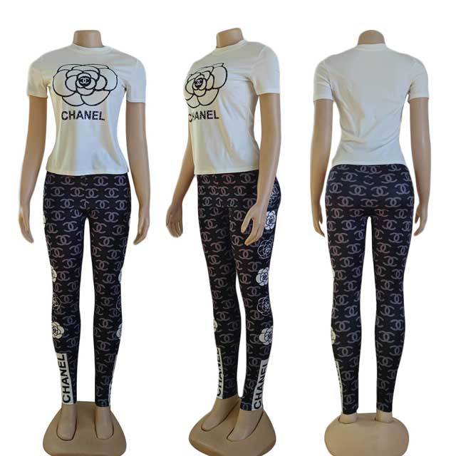Short Sleeve Printed Tracksuit Set