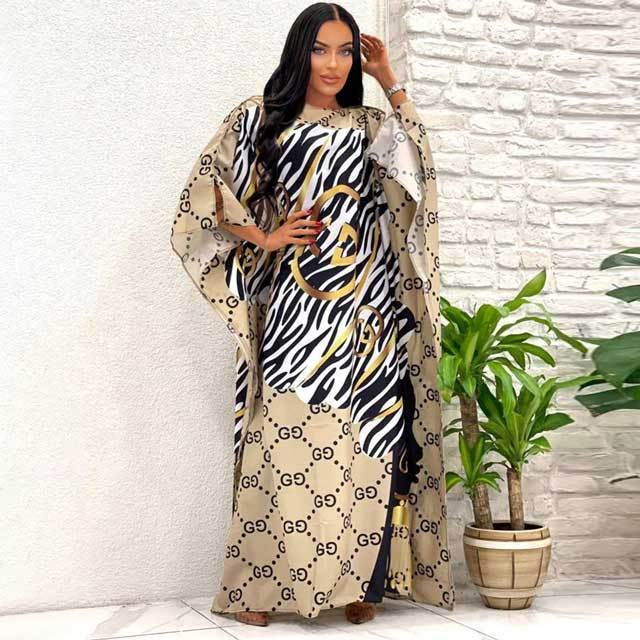 Printed Casual Cover-Up Maxi Dress