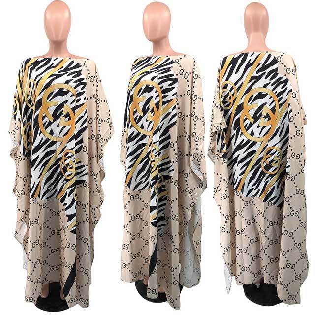 Printed Casual Cover-Up Maxi Dress