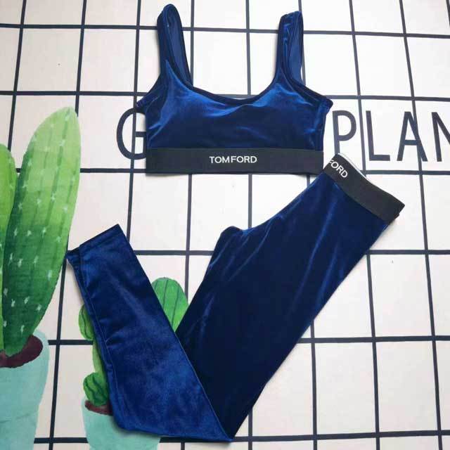 Velvet Bra Top Casual Tracksuit