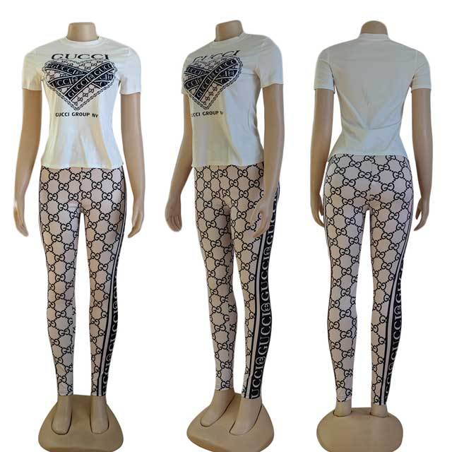 Short Sleeve Printed Tracksuit Set