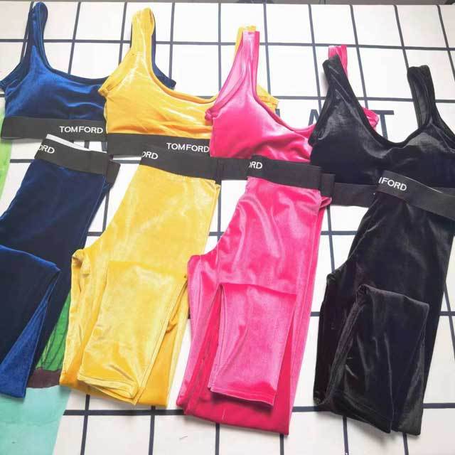 Velvet Bra Top Casual Tracksuit