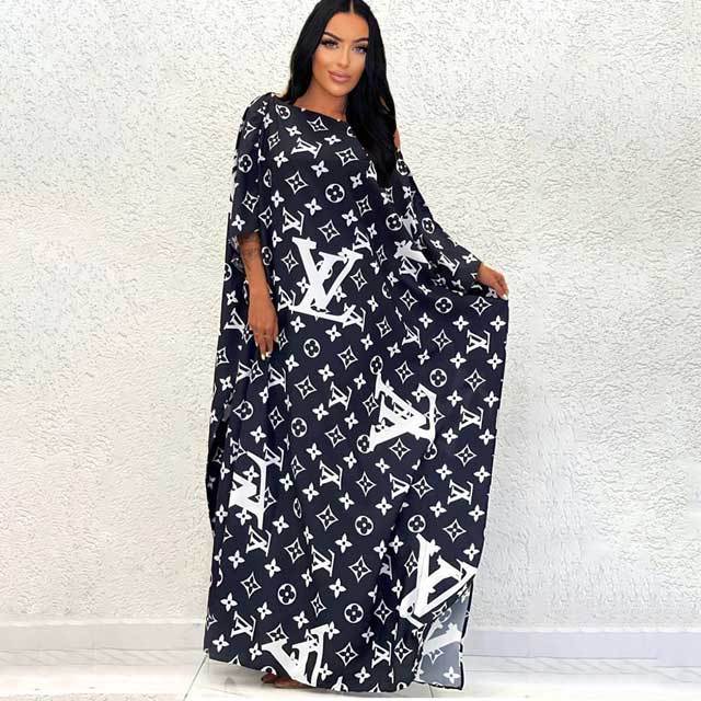 Printed Casual Cover-Up Maxi Dress