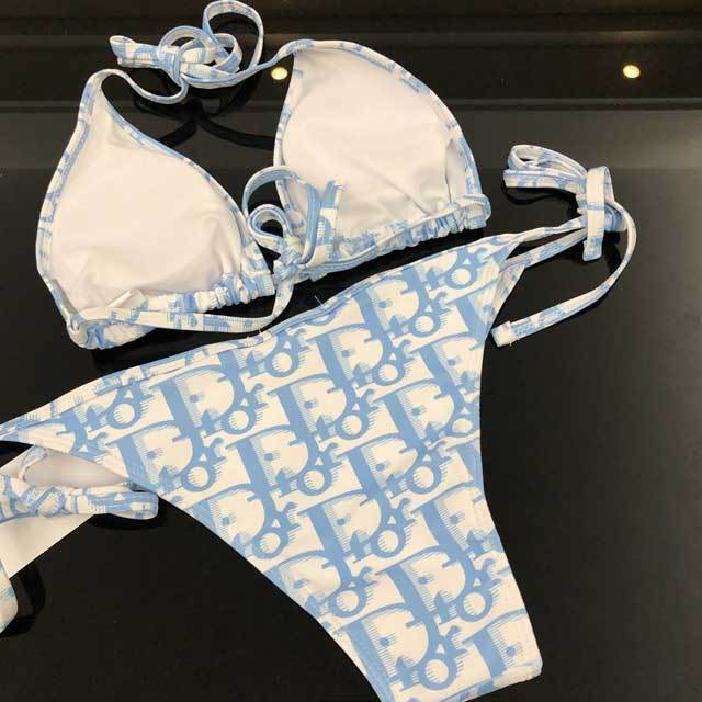 Letter Print Strappy Bikini Swimwear