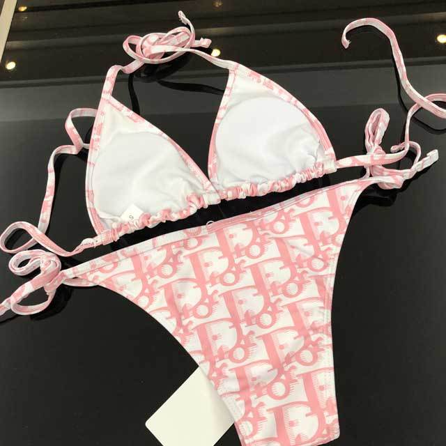 Letter Print Strappy Bikini Swimwear