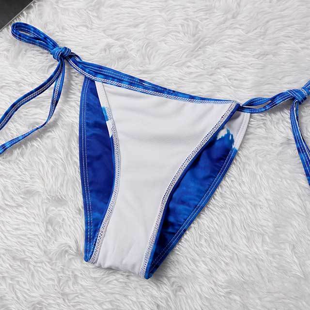 Tie Dye Strappy Bikini Swimsuit