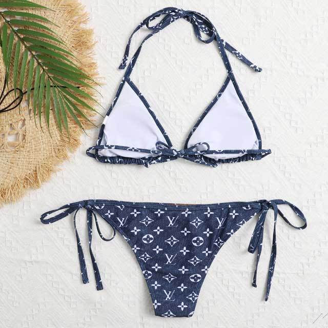 Printed Strappy Bikini Swimsuit