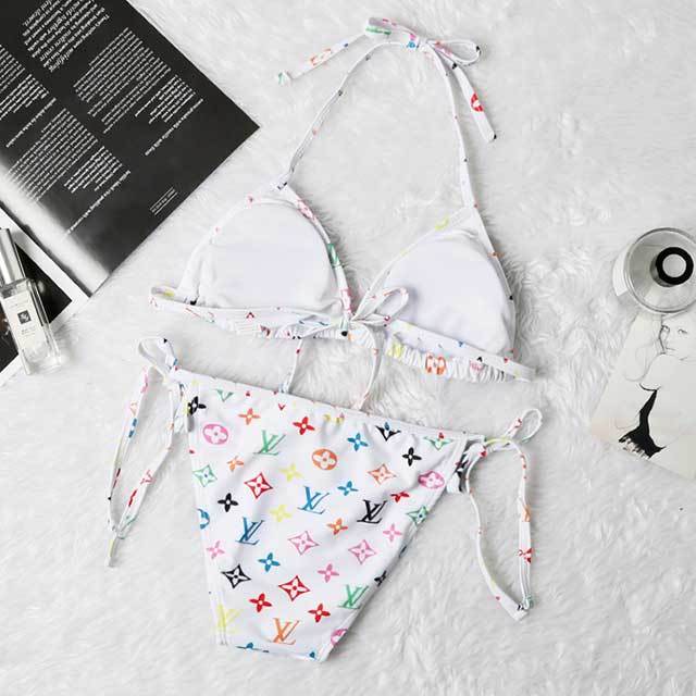 Printed Strappy Bikini Swimsuit