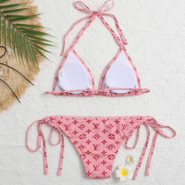 Printed Strappy Bikini Swimsuit