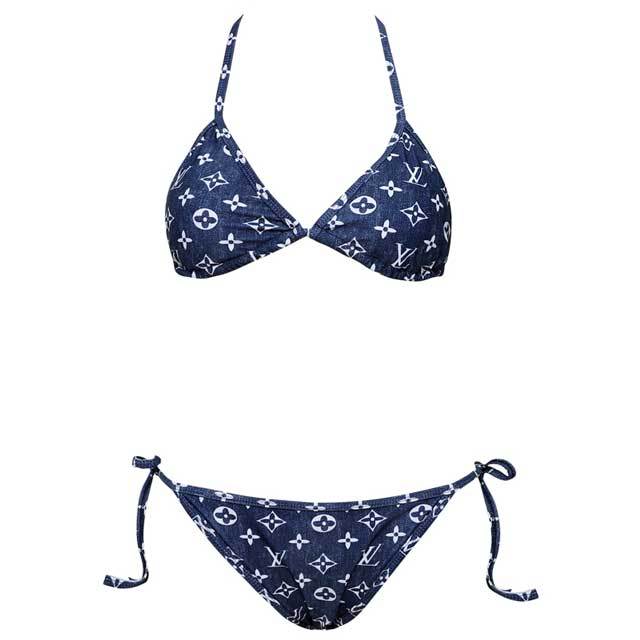 Printed Strappy Bikini Swimsuit