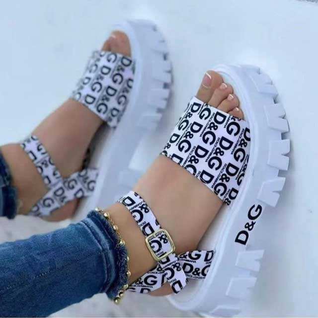 Fashion Print Thick Sole Casual Sandals