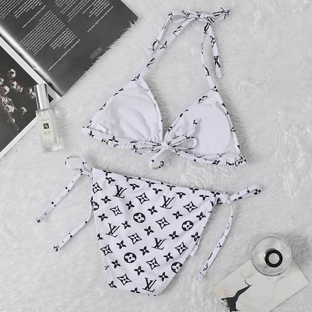 Printed Strappy Bikini Swimsuit