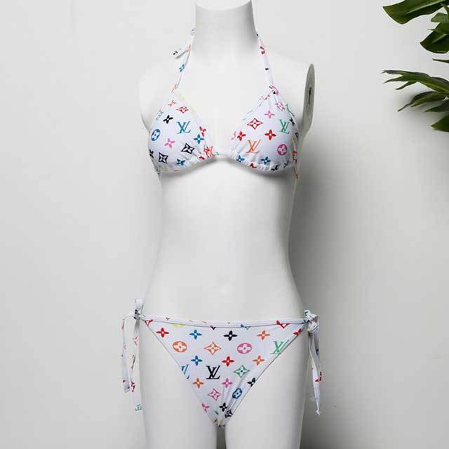 Printed Strappy Bikini Swimsuit