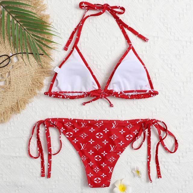 Printed Strappy Bikini Swimsuit