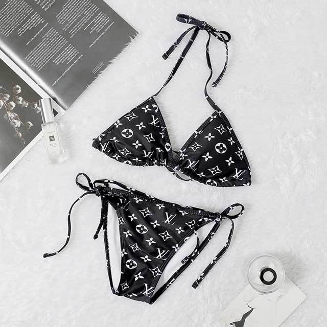 Printed Strappy Bikini Swimsuit