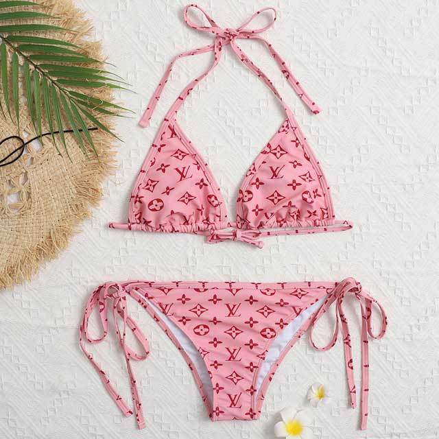 Printed Strappy Bikini Swimsuit