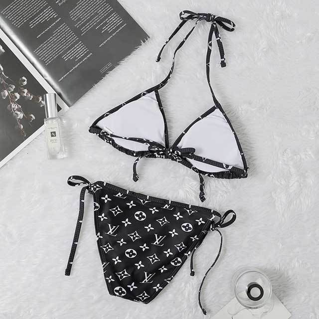 Printed Strappy Bikini Swimsuit