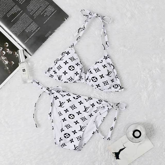 Printed Strappy Bikini Swimsuit