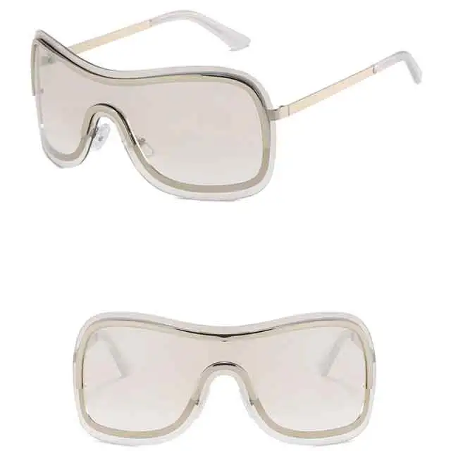 Y2K Rimless One Piece Metal Sunglasses