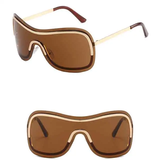 Y2K Rimless One Piece Metal Sunglasses