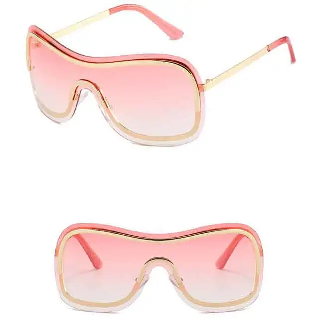 Y2K Rimless One Piece Metal Sunglasses