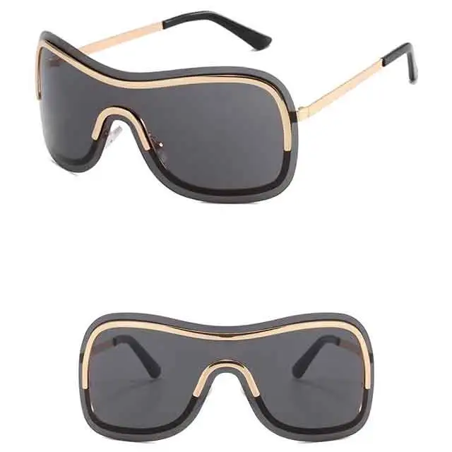 Y2K Rimless One Piece Metal Sunglasses