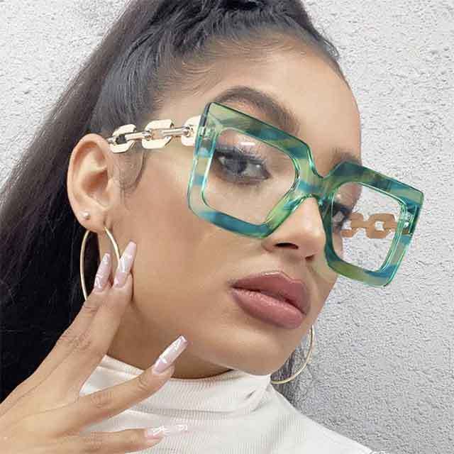 Square Frame Chains Design Sunglasses