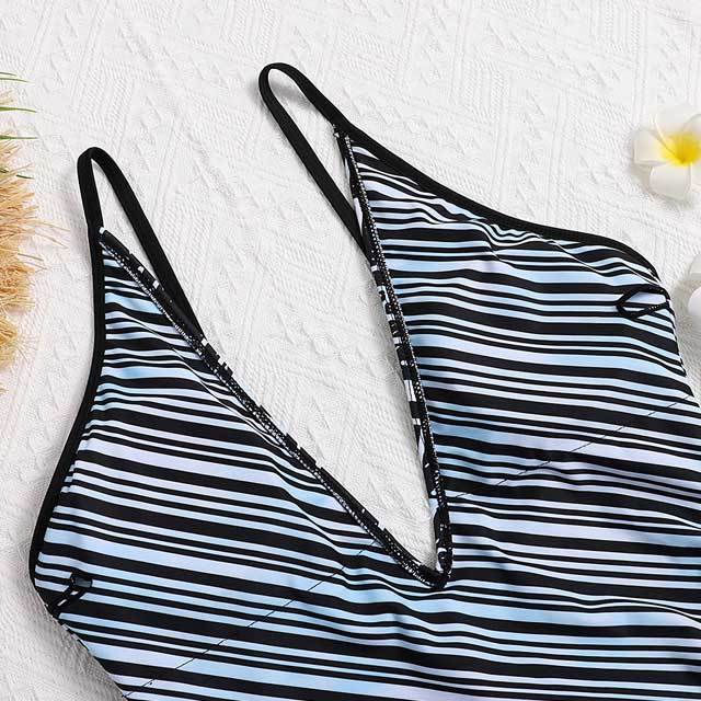 Letter Print Backless Swimsuit