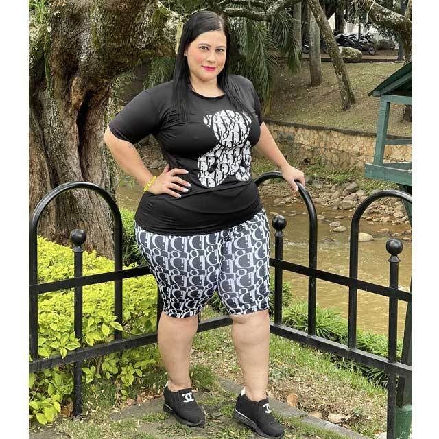 Plus Size Printed Two Piece Set