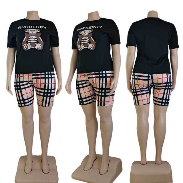 Plus Size Printed Two Piece Set