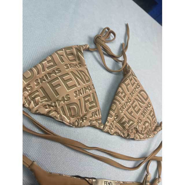 Letter Print Strappy Bikini