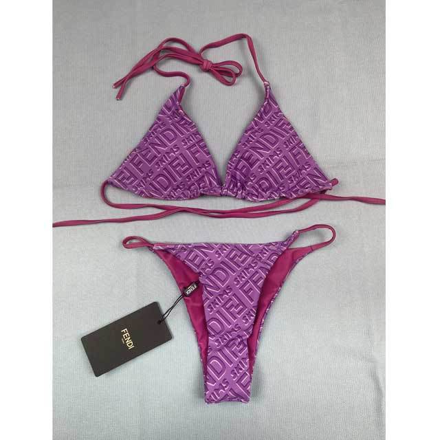 Letter Print Strappy Bikini